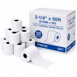 2-1/4 x50ft (57MMX50) 1 Ply Thermal Paper Rolls 50ct TPR5750    50FT