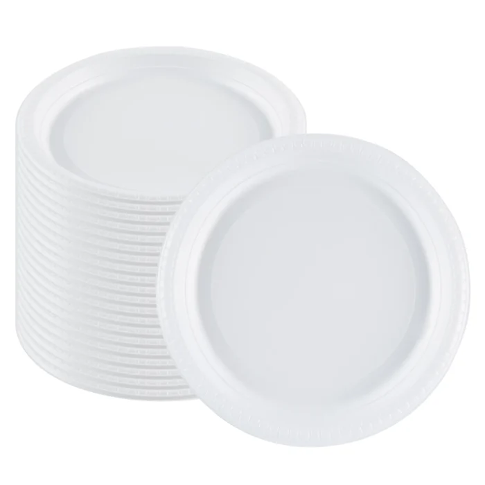 10in wht. Plastic Plate 500 (101) – Famous Distribution USA Inc.