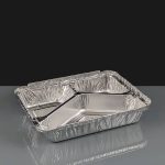 Oblong 3-Compartment Aluminum Tray W/Lids 250/CS