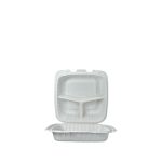 PP803/ 85TH3 3 Comp.PP Hinged Container 8″x8″x2.8″ 150ct