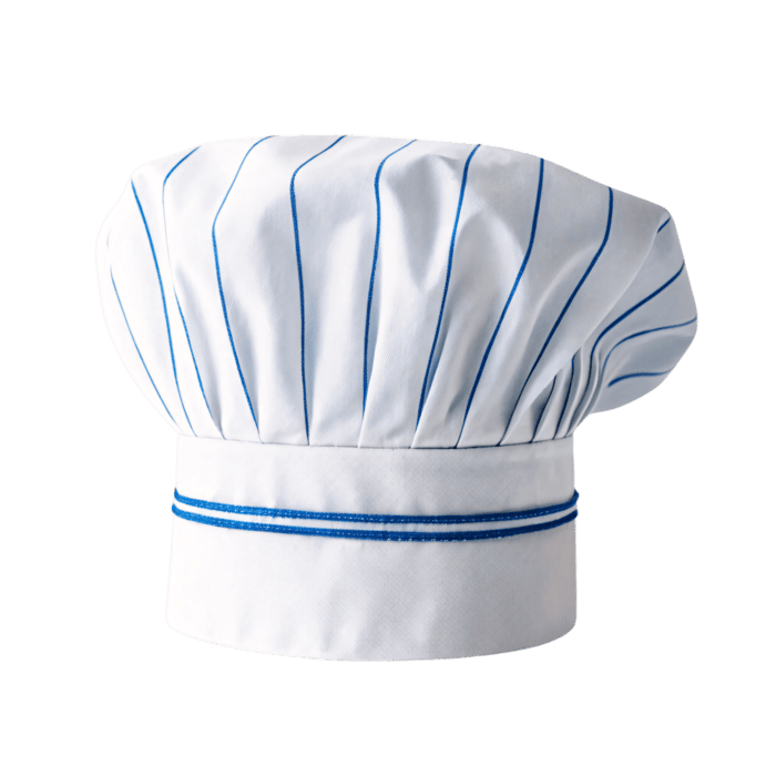Chef’s Cap w Blue Stripe SINGLE PACK 100ct Chef’s Cap w/Blue Stripe SINGLE PACK 100ct
