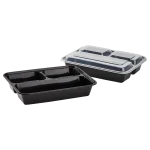 FH-132B 32oz Black Mic. Container 150set Rectangular