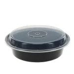 R23/ FH-23B 24oz. Blk round microwaveable cont,150set