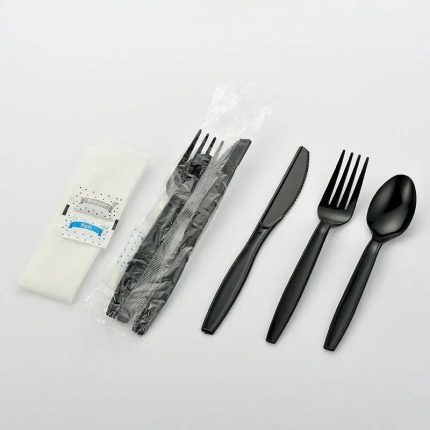 Meal kit(Fork,knife,soup spoon,Napkin) 250 BLACK