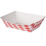 RP50 1LB PAPER FOOD TRAY RED/WHITE 1000CT