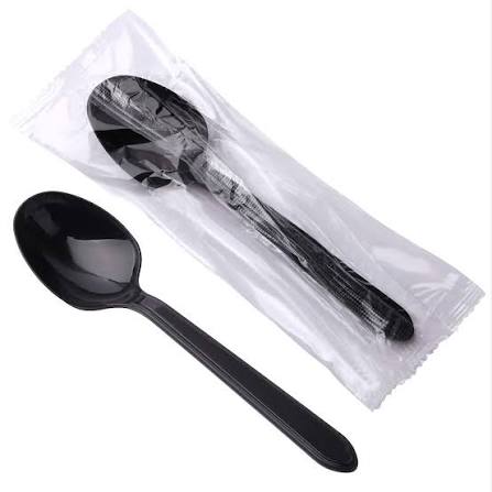 images (8) Spoons Individually Wrapped CY9974 HEAVY DUTY BLK - Image 1
