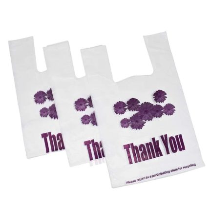 plastic Shopping bag white flower(1)