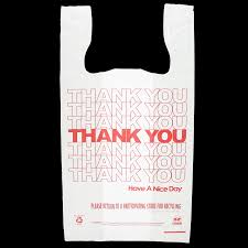 1/6 RED THANK YOU PLASTIC BAG 400